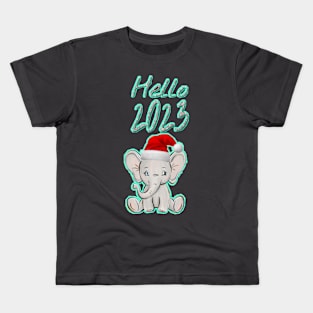 Little Elephant Happy New Year T-Shirt Stickers Kids T-Shirt